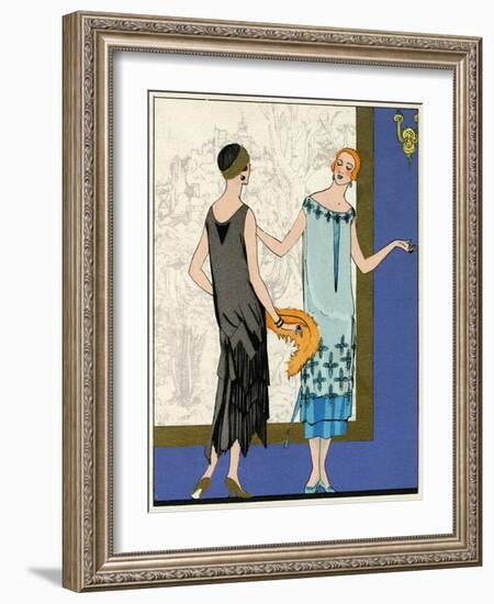 Two Ladies in Dresses by Doeuillet-null-Framed Art Print
