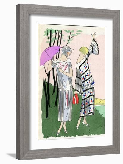 Two Ladies in Outfits by Doucet and Martial Et Armand-null-Framed Art Print