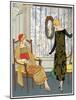 Two Ladies in Outfits by Doucet-null-Mounted Art Print