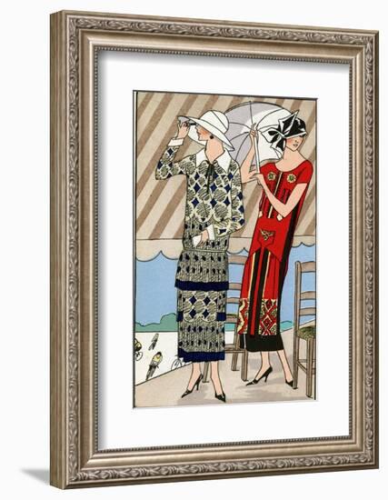 Two Ladies in Outfits by Lucien Lelong and Jean Patou-null-Framed Photographic Print