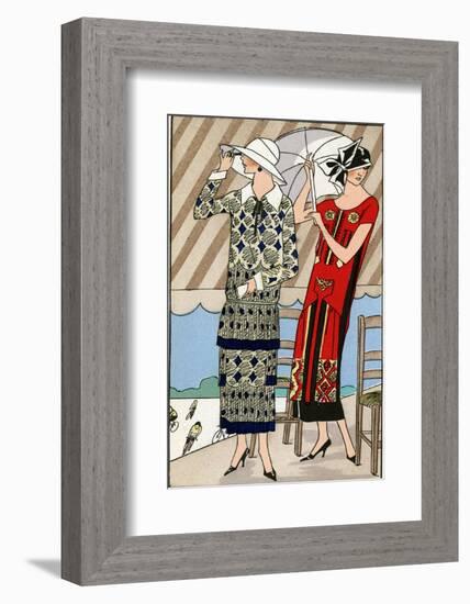 Two Ladies in Outfits by Lucien Lelong and Jean Patou-null-Framed Photographic Print