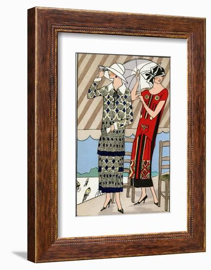 Two Ladies in Outfits by Lucien Lelong and Jean Patou-null-Framed Photographic Print