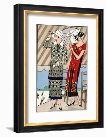 Two Ladies in Outfits by Lucien Lelong and Jean Patou-null-Framed Photographic Print