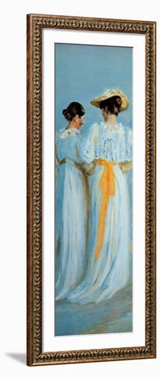 Two Ladies on the Beach (detail)-Michael Peter Ancher-Framed Art Print