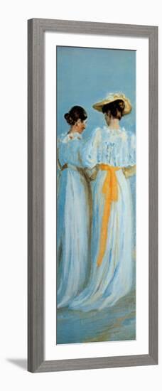 Two Ladies on the Beach (detail)-Michael Peter Ancher-Framed Art Print