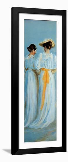 Two Ladies on the Beach (detail)-Michael Peter Ancher-Framed Art Print
