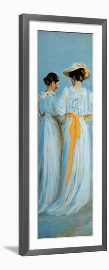 Two Ladies on the Beach (detail)-Michael Peter Ancher-Framed Art Print