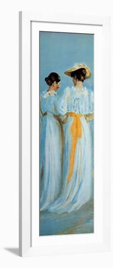 Two Ladies on the Beach (detail)-Michael Peter Ancher-Framed Art Print