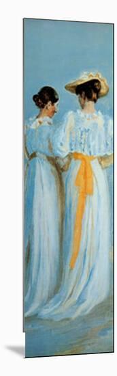 Two Ladies on the Beach (detail)-Michael Peter Ancher-Mounted Art Print