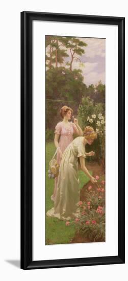 Two Ladies Picking Flowers-Charles Louis Ambroise Thomas-Framed Giclee Print