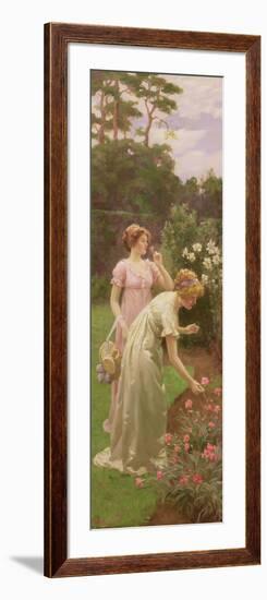 Two Ladies Picking Flowers-Charles Louis Ambroise Thomas-Framed Giclee Print