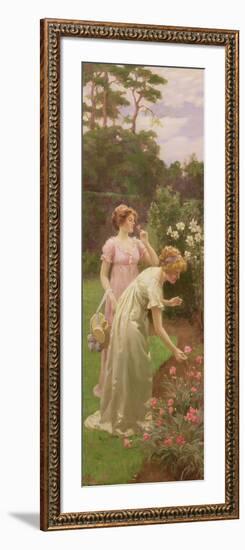 Two Ladies Picking Flowers-Charles Louis Ambroise Thomas-Framed Giclee Print