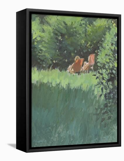 Two Ladies Relaxing In Sun-Jennifer Wright-Framed Premier Image Canvas