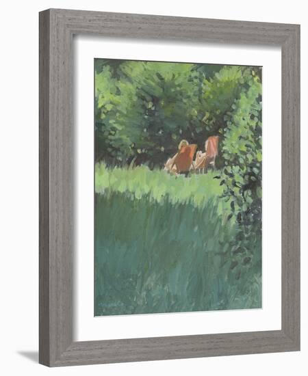 Two Ladies Relaxing In Sun-Jennifer Wright-Framed Giclee Print