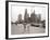 Two Ladies Walking the Sidewalk Skyscrapers in Chicago America's Windy City, in the 1960s-null-Framed Photographic Print