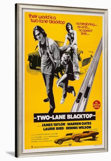 Two-Lane Blacktop, James Taylor, Laurie Bird, Dennis Wilson, 1971-null-Framed Poster