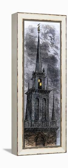 Two Lanterns in the Belfry of the Old North Church, Signalling Paul Revere Ride, 1775-null-Framed Premier Image Canvas