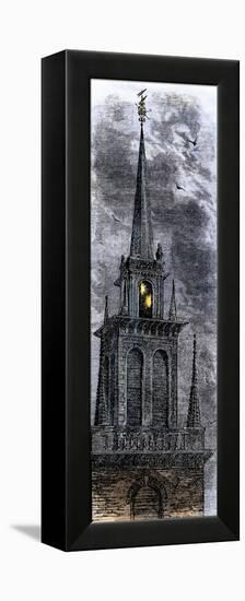 Two Lanterns in the Belfry of the Old North Church, Signalling Paul Revere Ride, 1775-null-Framed Premier Image Canvas