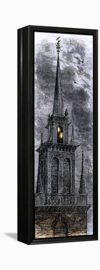 Two Lanterns in the Belfry of the Old North Church, Signalling Paul Revere Ride, 1775-null-Framed Premier Image Canvas