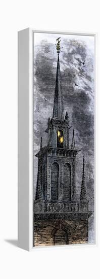 Two Lanterns in the Belfry of the Old North Church, Signalling Paul Revere Ride, 1775-null-Framed Premier Image Canvas