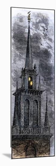 Two Lanterns in the Belfry of the Old North Church, Signalling Paul Revere Ride, 1775-null-Mounted Giclee Print