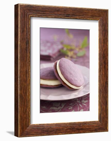 Two Lavender Whoopie Pies on a Plate-Lew Robertson-Framed Photographic Print