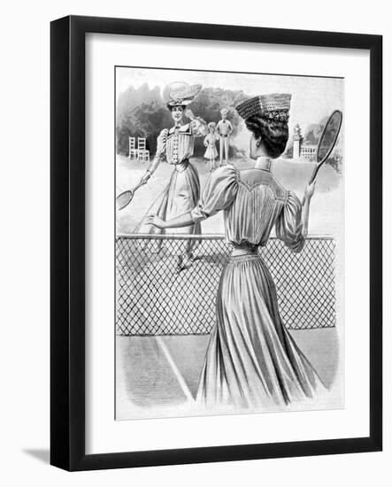 Two Lawn Tennis Costumes for October, 1905-null-Framed Giclee Print