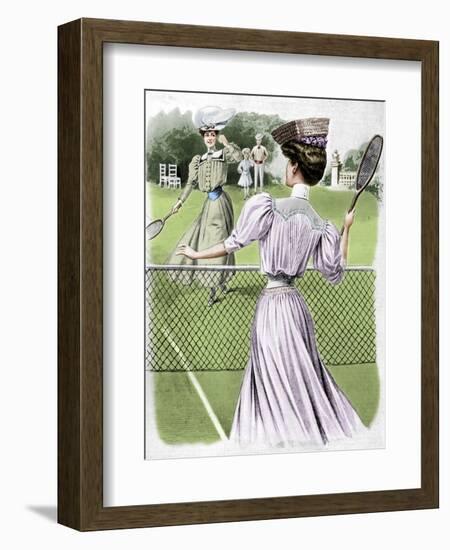 Two lawn tennis costumes for October, 1905-Unknown-Framed Giclee Print