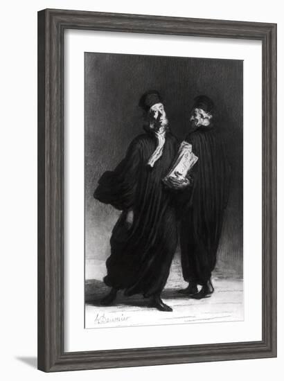 Two Lawyers, circa 1862-Honore Daumier-Framed Giclee Print