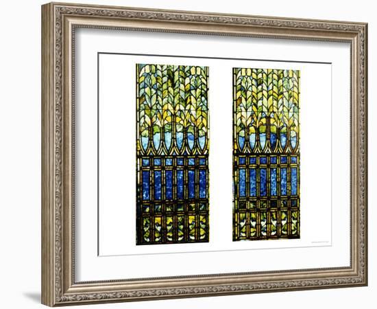 Two Leaded and Plated Glass Windows, circa 1910-Tiffany Studios-Framed Giclee Print