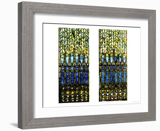 Two Leaded and Plated Glass Windows, circa 1910-Tiffany Studios-Framed Giclee Print