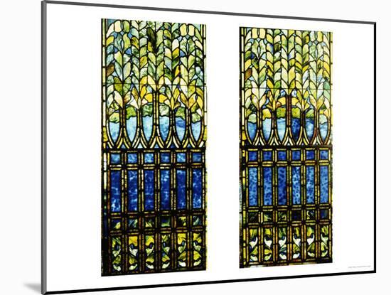 Two Leaded and Plated Glass Windows, circa 1910-Tiffany Studios-Mounted Giclee Print