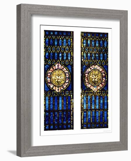 Two Leaded and Plated Glass Windows, circa 1910-Tiffany Studios-Framed Giclee Print