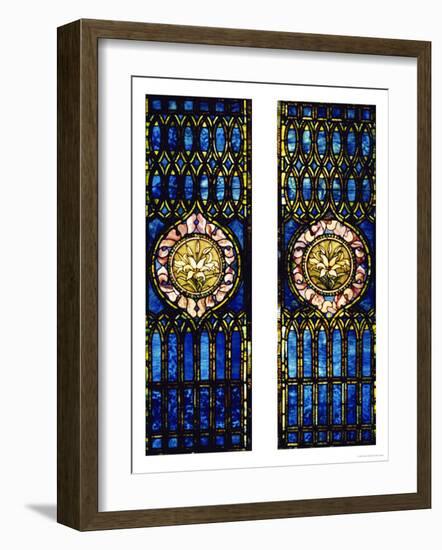 Two Leaded and Plated Glass Windows, circa 1910-Tiffany Studios-Framed Giclee Print