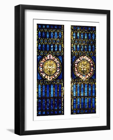 Two Leaded and Plated Glass Windows, circa 1910-Tiffany Studios-Framed Giclee Print