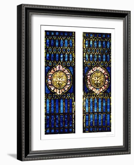 Two Leaded and Plated Glass Windows, circa 1910-Tiffany Studios-Framed Giclee Print