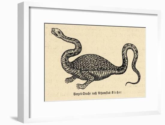 Two-Legged Non-Flying Dragon Perceived as an Animal Species Rather Than an Otherworldly Monster-Athanasius Kircher-Framed Art Print