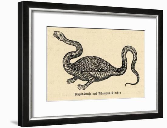 Two-Legged Non-Flying Dragon Perceived as an Animal Species Rather Than an Otherworldly Monster-Athanasius Kircher-Framed Art Print