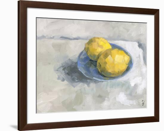 Two Lemons in a Dish-Steven Johnson-Framed Art Print