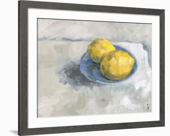 Two Lemons in a Dish-Steven Johnson-Framed Art Print