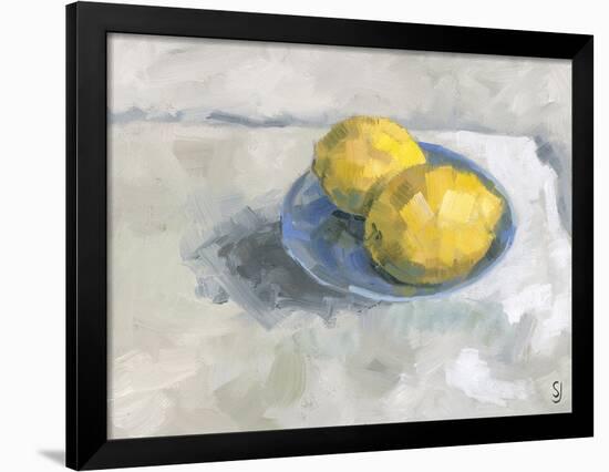 Two Lemons in a Dish-Steven Johnson-Framed Art Print