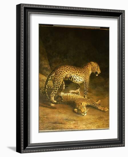 Two Leopards Lying in the Exeter Exchange, 1808-Jacques-Laurent Agasse-Framed Giclee Print