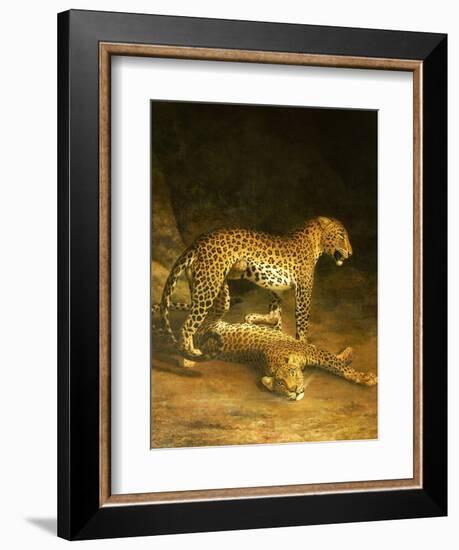 Two Leopards Lying in the Exeter Exchange, 1808-Jacques-Laurent Agasse-Framed Giclee Print