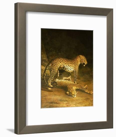 Two Leopards Lying in the Exeter Exchange, 1808-Jacques-Laurent Agasse-Framed Premium Giclee Print