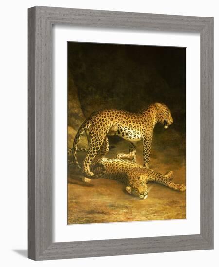 Two Leopards Lying in the Exeter Exchange, 1808-Jacques-Laurent Agasse-Framed Giclee Print