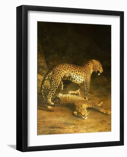 Two Leopards Lying in the Exeter Exchange, 1808-Jacques-Laurent Agasse-Framed Giclee Print