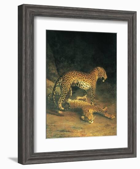 Two Leopards Playing-Jacques Laurent-Framed Art Print