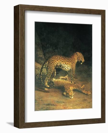 Two Leopards Playing-Jacques Laurent-Framed Art Print