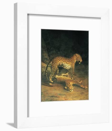 Two Leopards Playing-Jacques Laurent-Framed Art Print