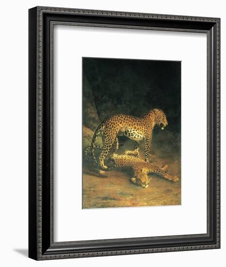 Two Leopards Playing-Jacques Laurent-Framed Art Print